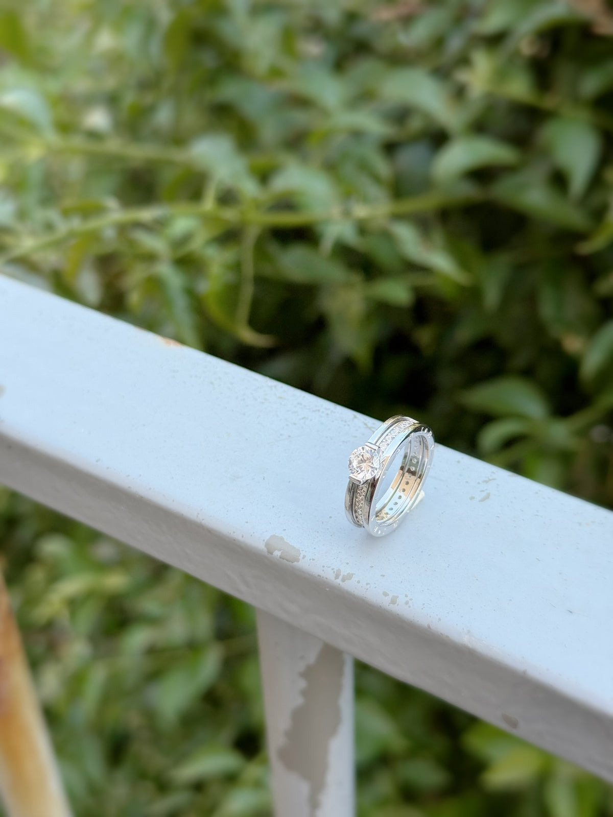 Promise Rings Inset Stone Promise Ring With Round Stone – Azalea Silver Jewelry