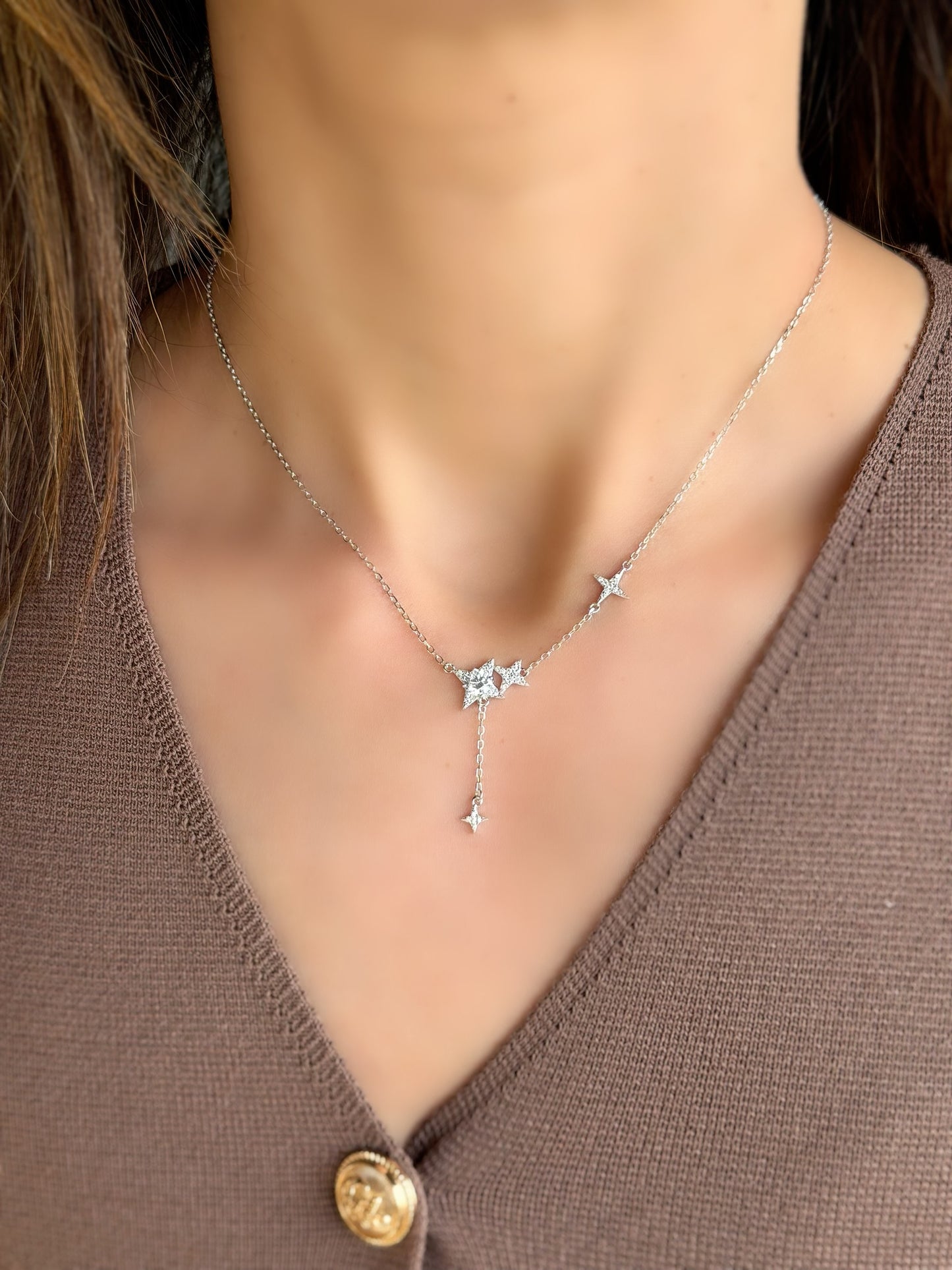 Four-Pointed Stars Necklace