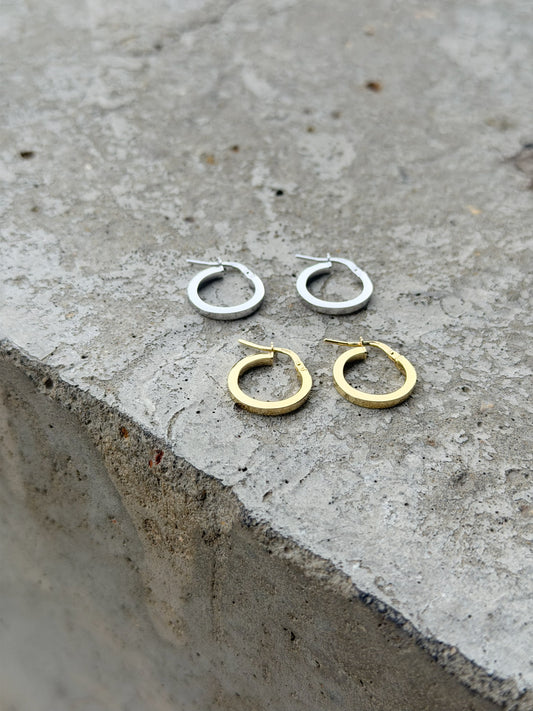 Flat Hoop Design Earrings