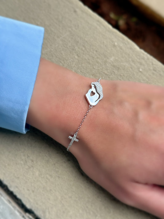 Saint Mary & Cross Design Bracelet