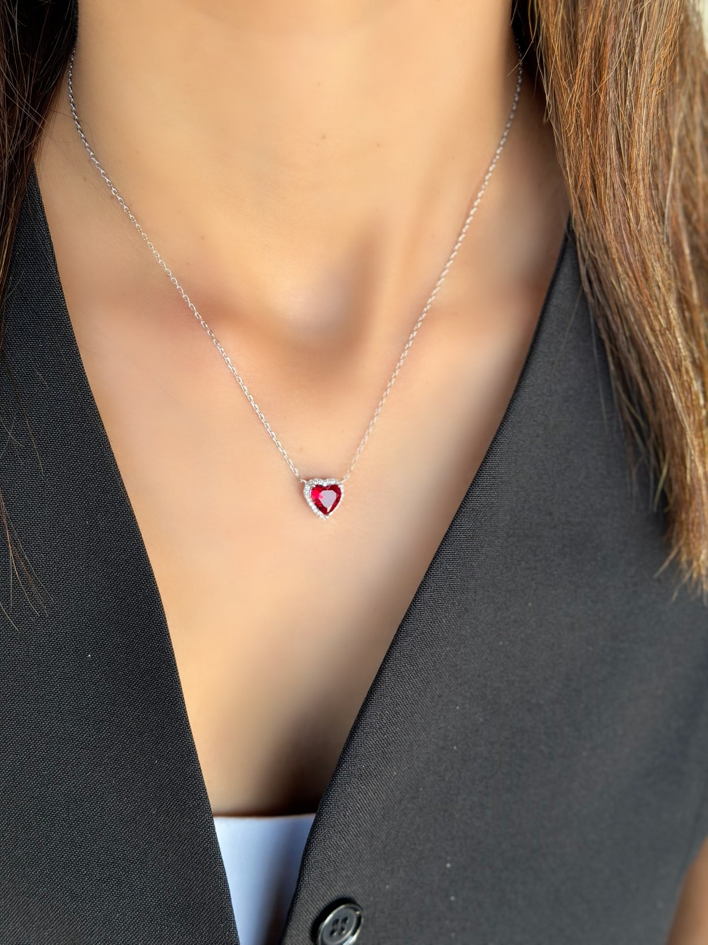 Heart Design Necklace Available In Three Colors