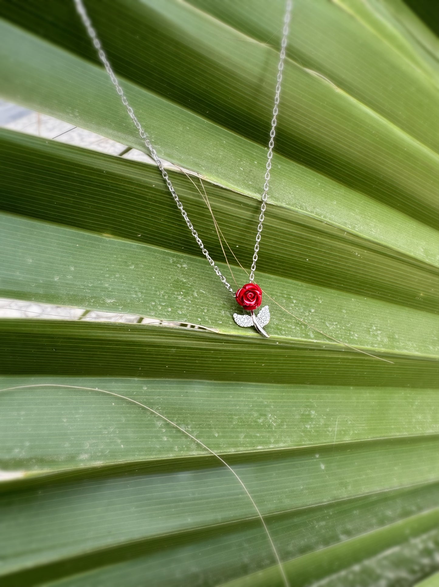 Red Flower Necklace