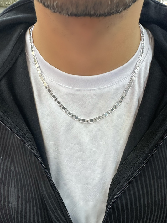 Silver Curb Chain For Men
