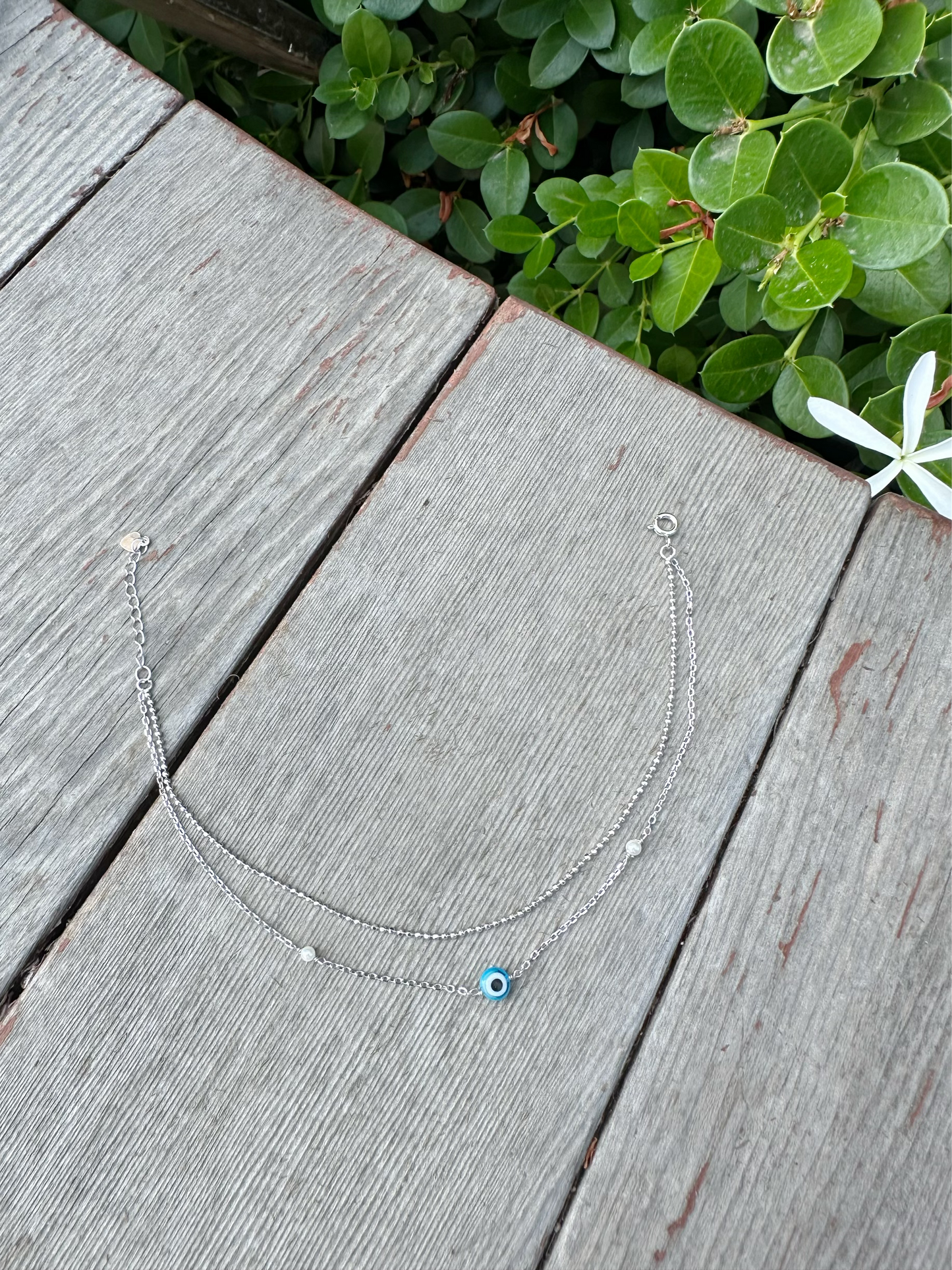 Two Layers Evil Eye Anklet