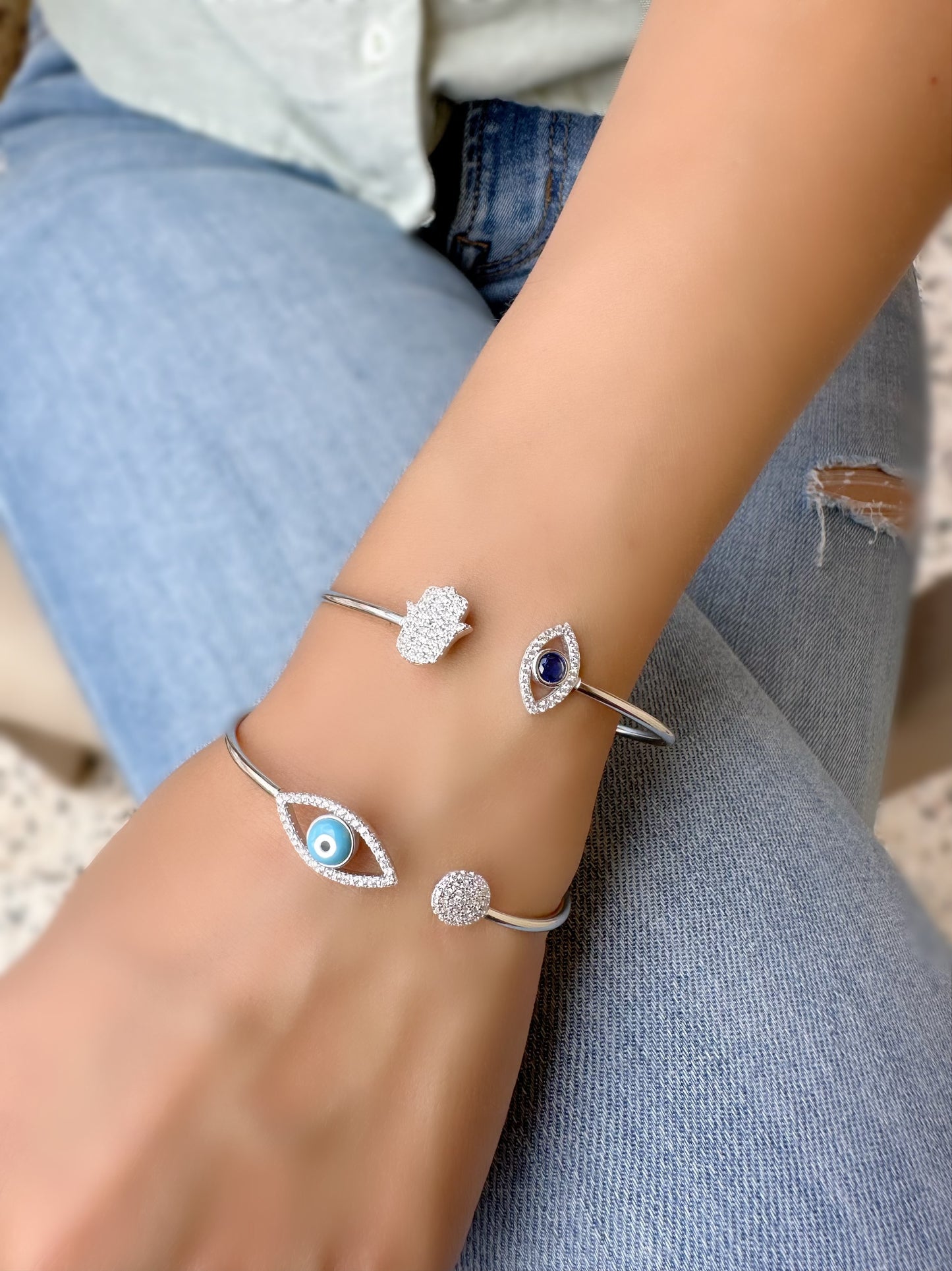 Evil Eye Bangle Bracelet