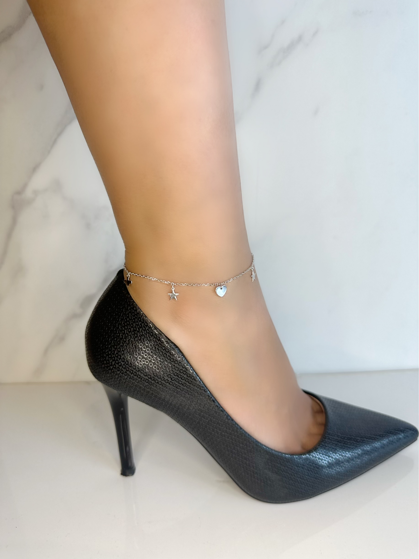 Heart & Star Anklet