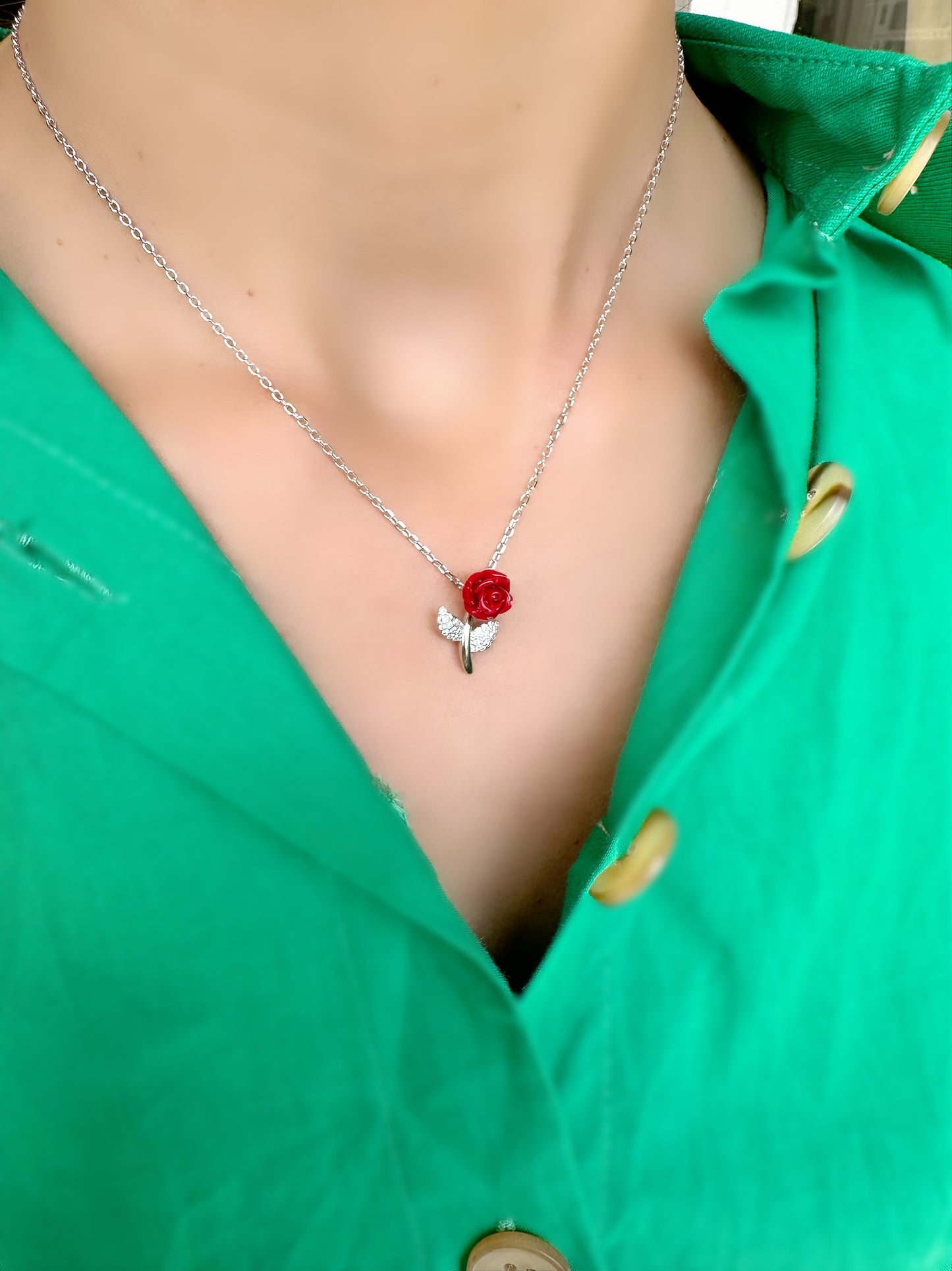 Red Flower Necklace