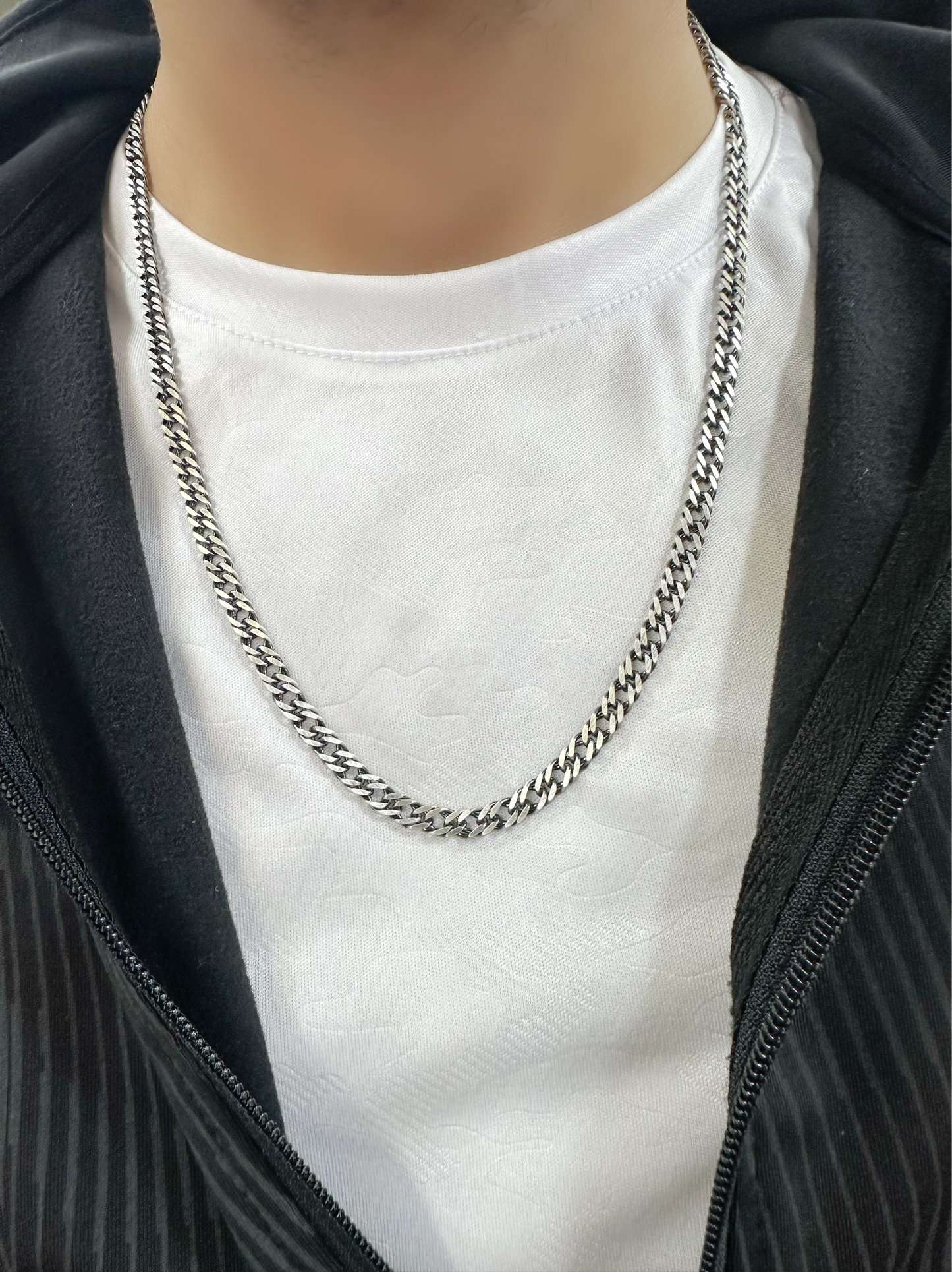 Grey Double Cubic Chain For Men