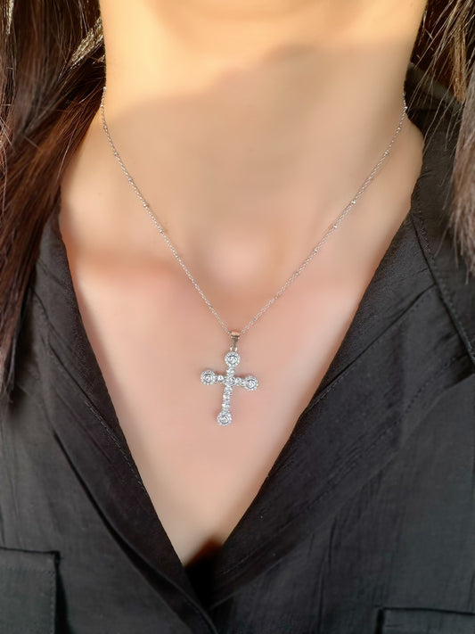 Cross Necklace Full Of Zircon Stones