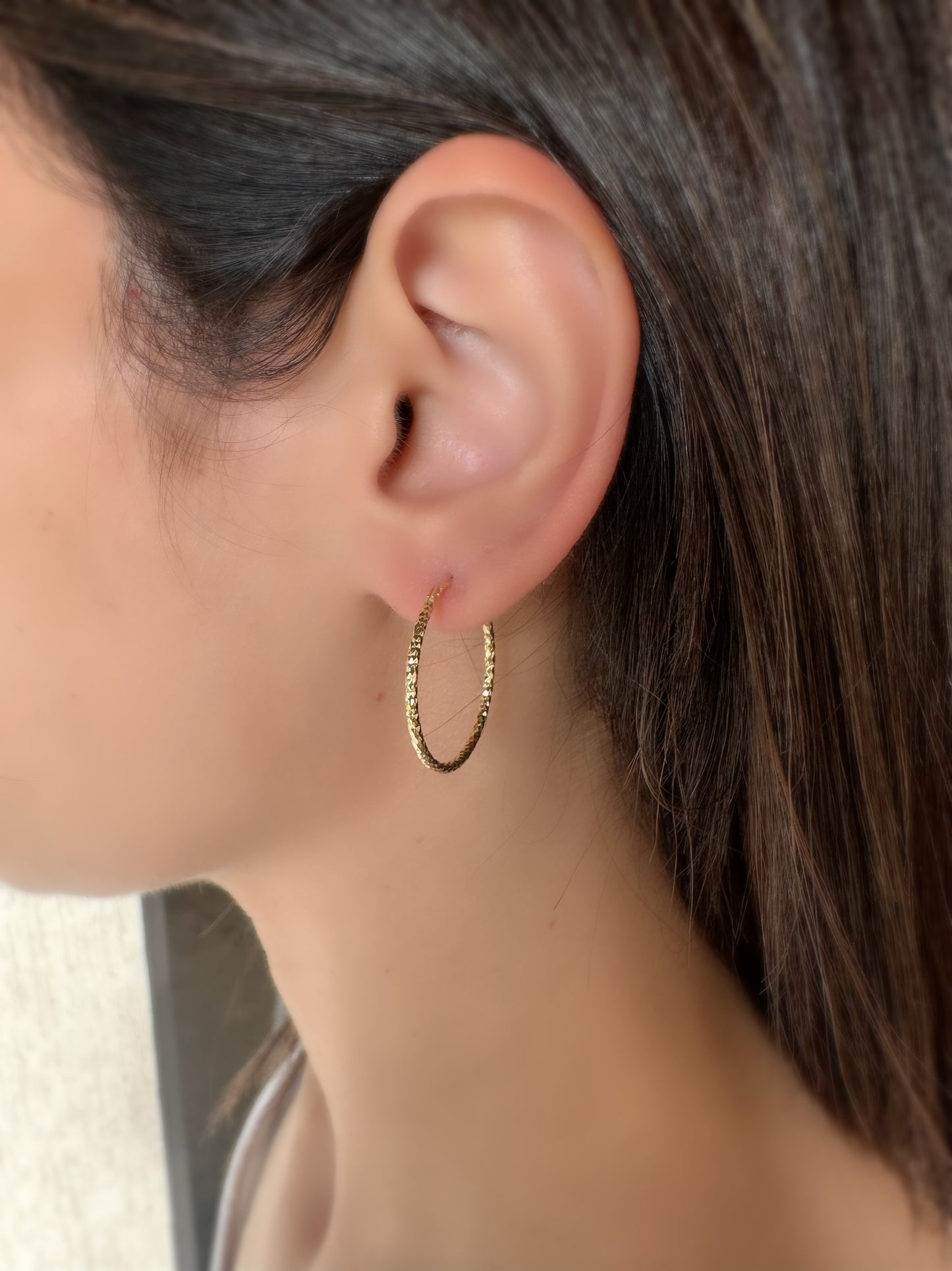 Silver 925 Gold Plated Hoop Design Earrings
