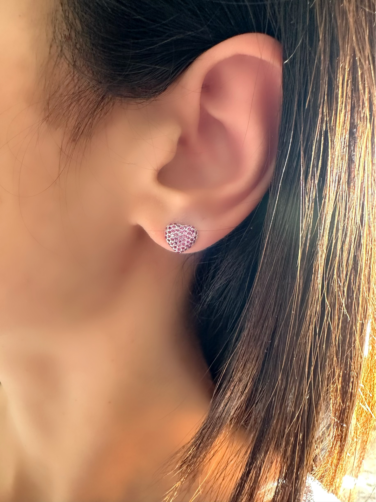 Pink Heart Earrings